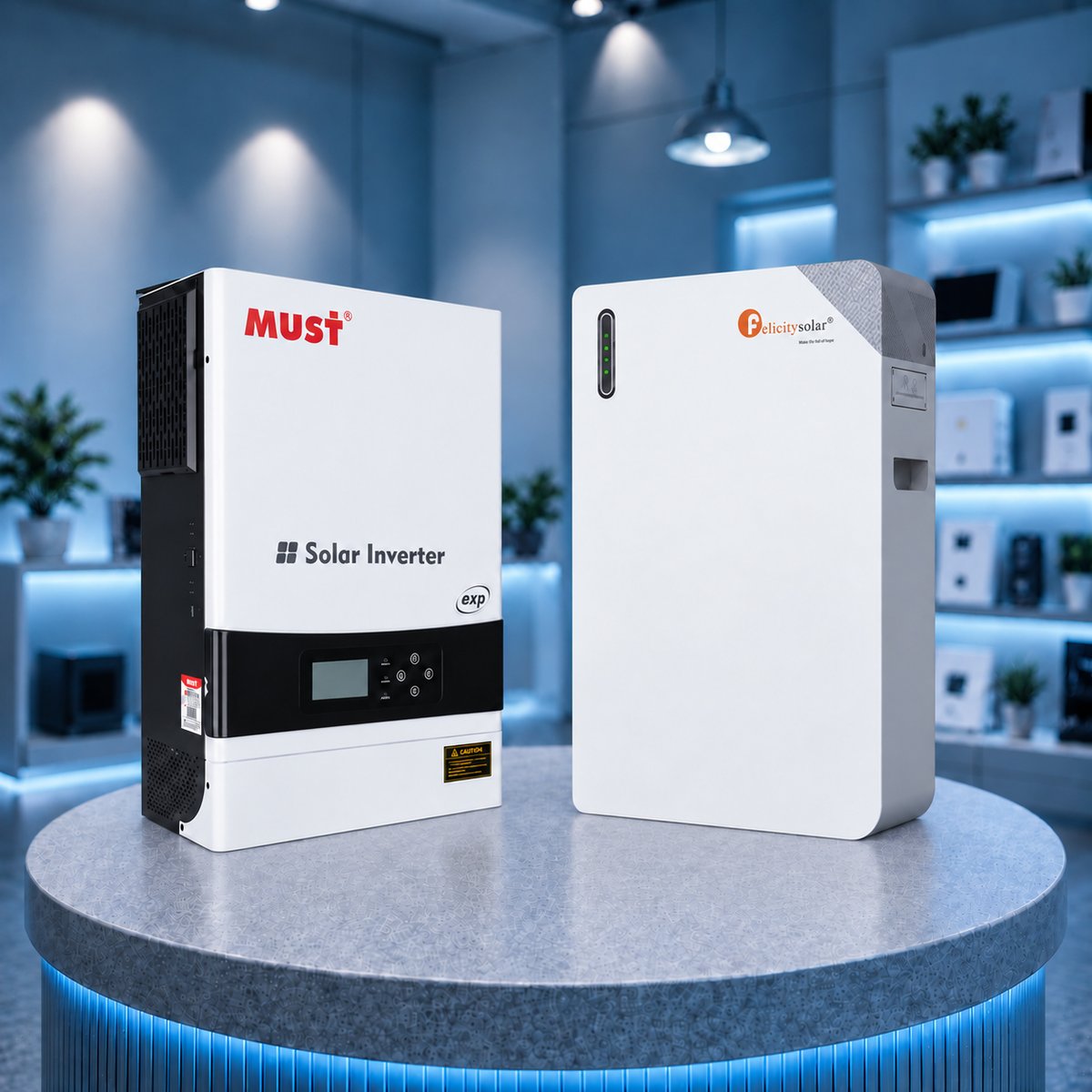 Комплект автономного енергоживлення: MUST PV19-6048EXP 48V 6 kW + Felicity FLB48100WG1-H 51.2V 100Ah, з підігрівом